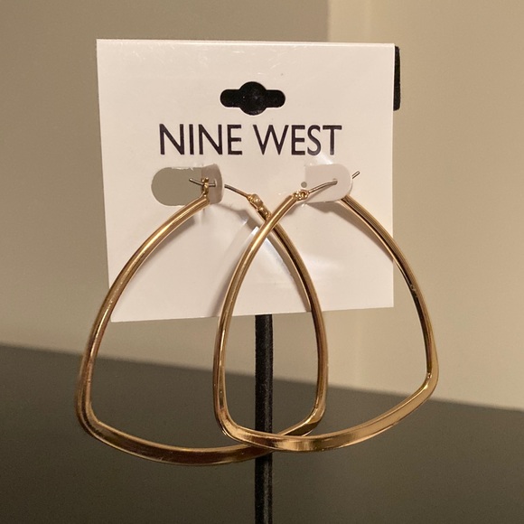Nine West Jewelry - Nine West Gold Triangle Hoop Earrings